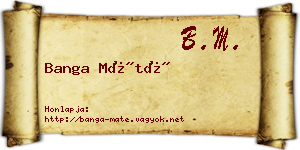 Banga Máté névjegykártya