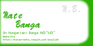 mate banga business card